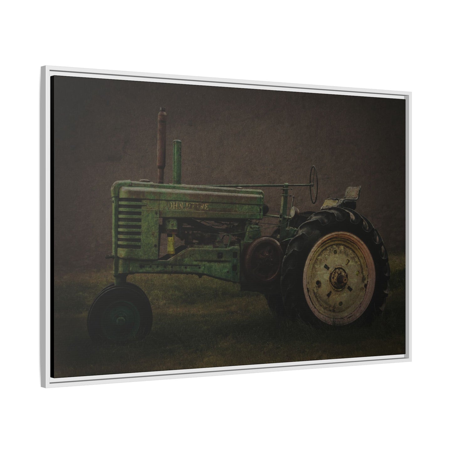 Vintage Weathered John Deere Model G | Framed Wall Art on Stretched Canvas