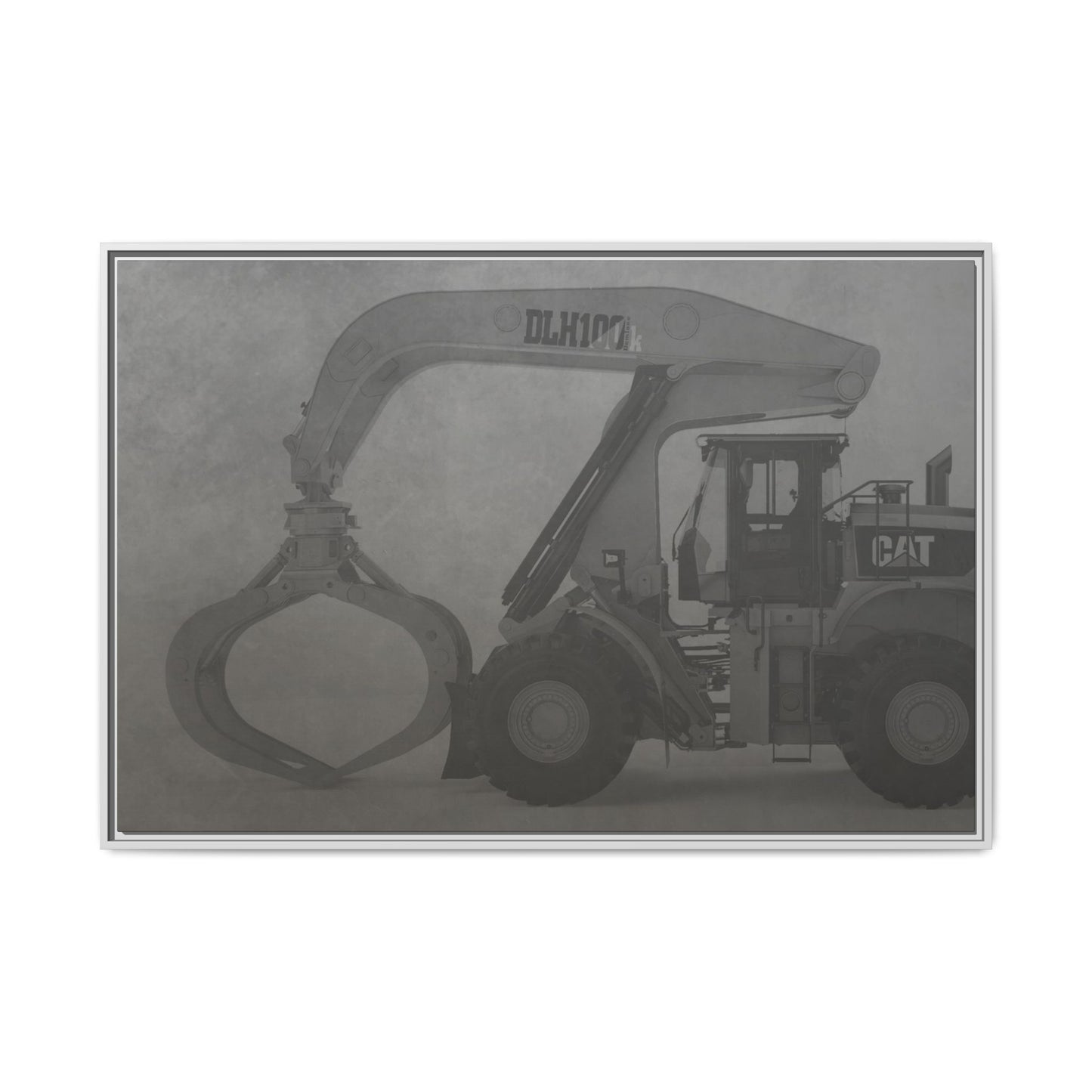 Wheel Loader with Grapple Side View | Framed Photo Wall Art on Canvas