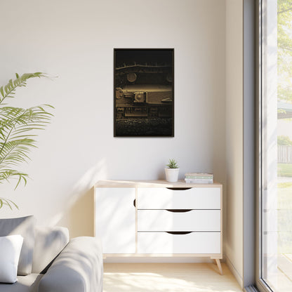 Epic Dozer Track Triptych Left | Matte Canvas Print (Framed)