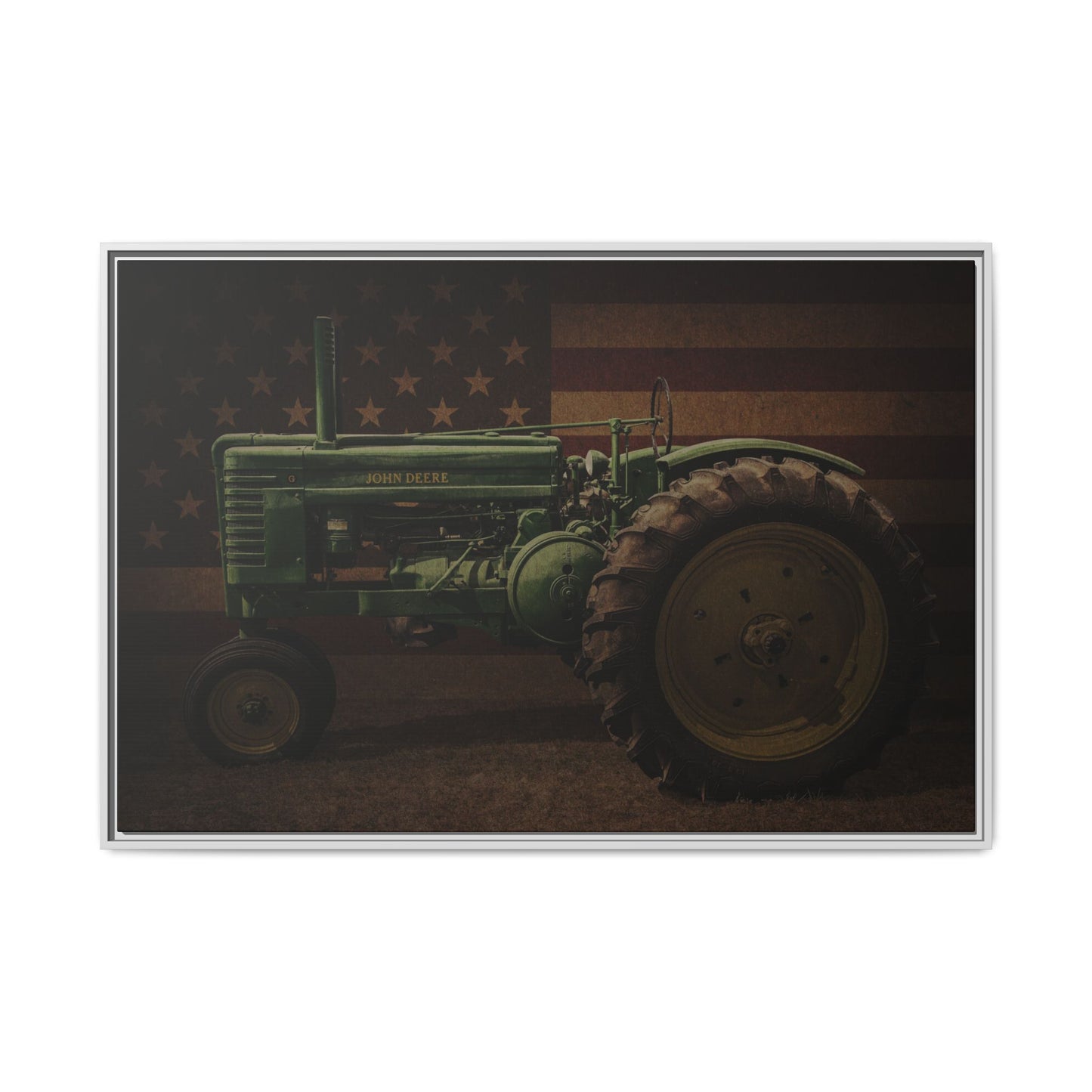 Patriotic John Deere Model G Tractor | Framed Wall Art on Stretched Canvas