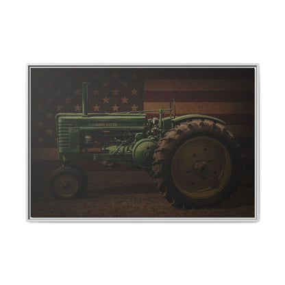 Patriotic John Deere Model G Tractor | Framed Wall Art on Stretched Canvas