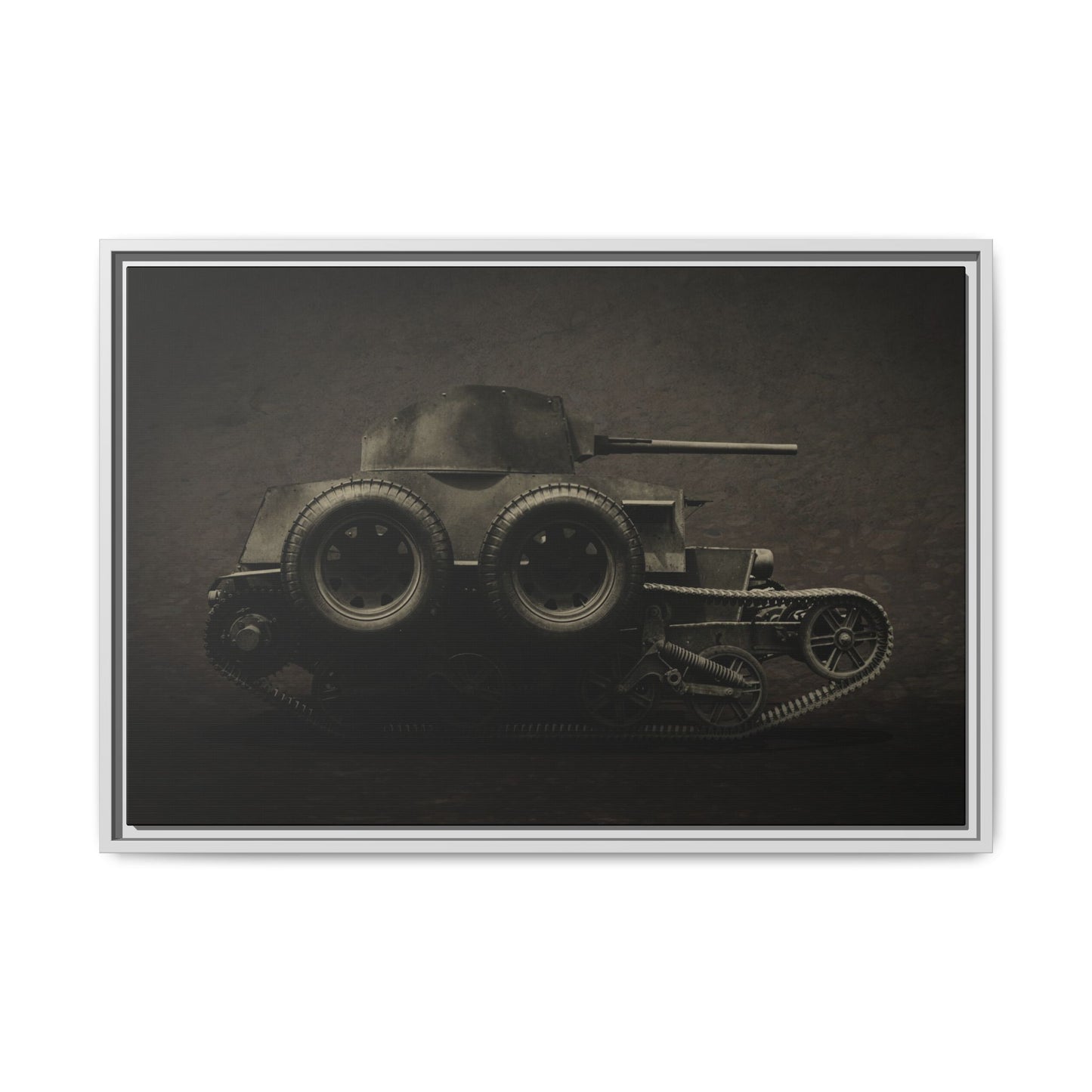 Vintage WWII  Schofield Tank Photo Art on Framed Canvas