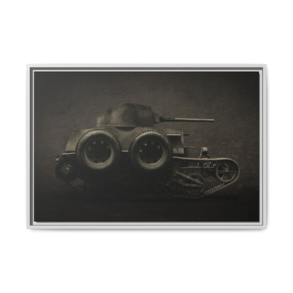 Vintage WWII  Schofield Tank Photo Art on Framed Canvas
