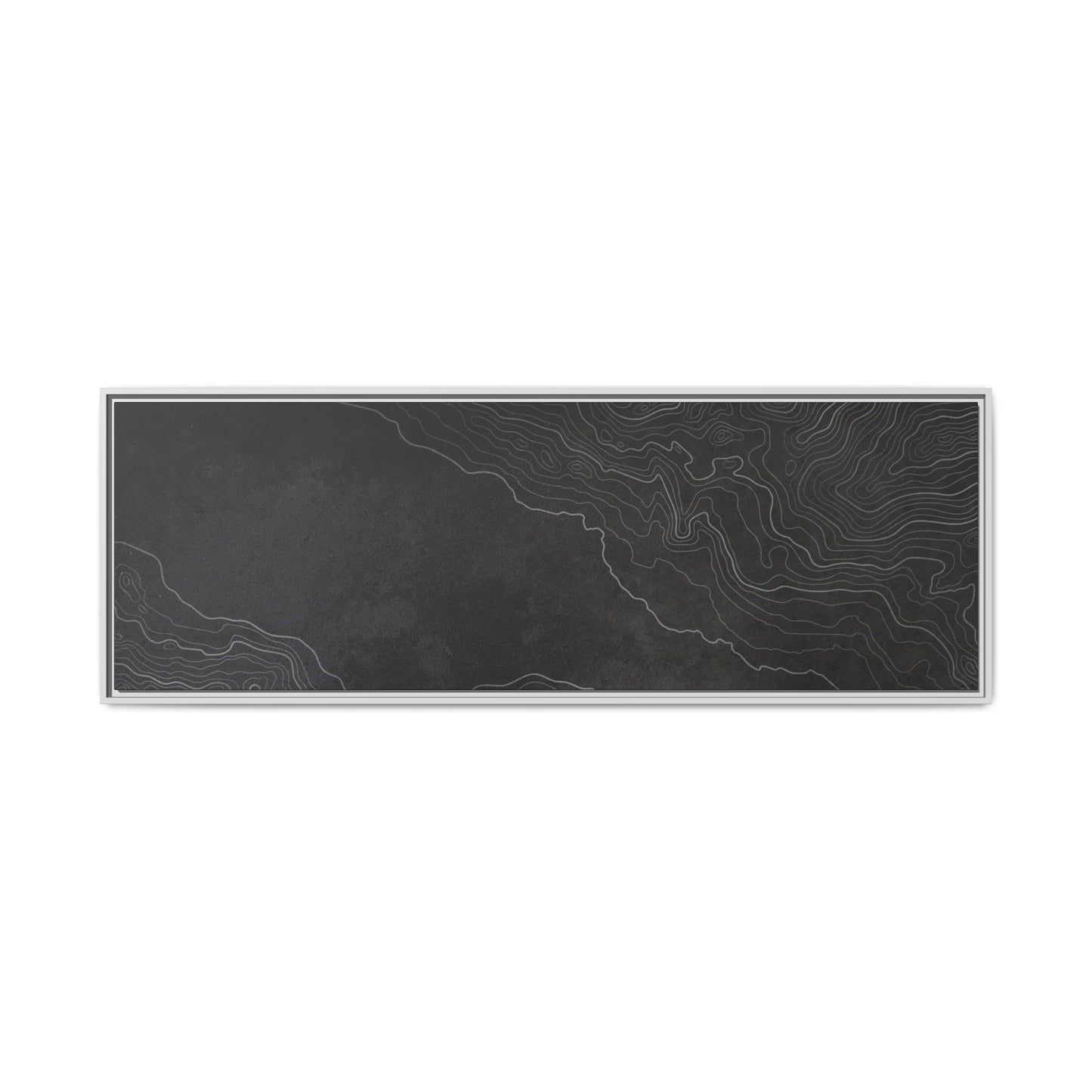 Minimalist Topographic Graphic Art - Framed Canvas
