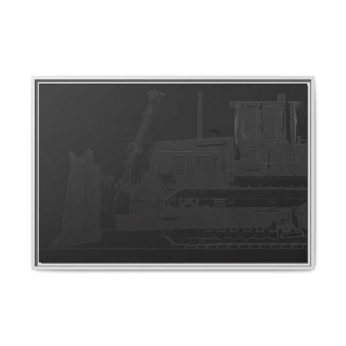 D2 Dozer Side View Technical Drawing | Framed Photo Wall Art on Canvas