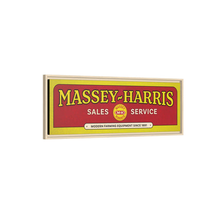 Vintage Massey Harris Dealership Sign | Framed Wall Art on Stretched Canvas