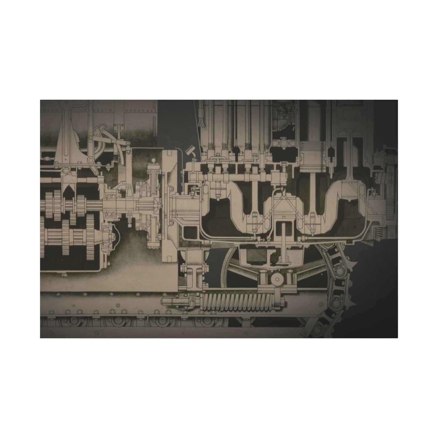 Crawler Cutawy Close Up | Unframed Stretched Canvas