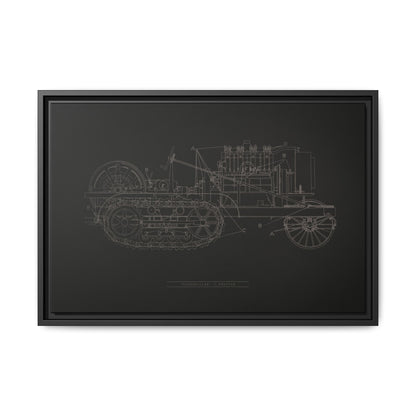Vintage HOLT Tractor Patent Drawing Industrial Artwork | Framed Wall Art on Stretched Canvas