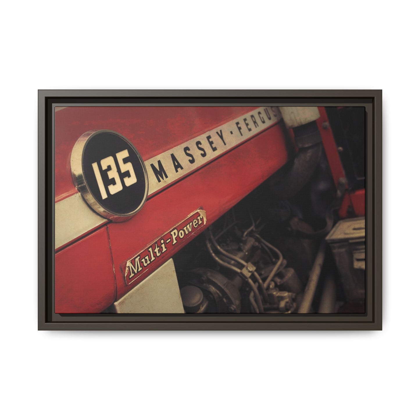 Vintage Massey 135 Close Up | Framed Wall Art on Stretched Canvas