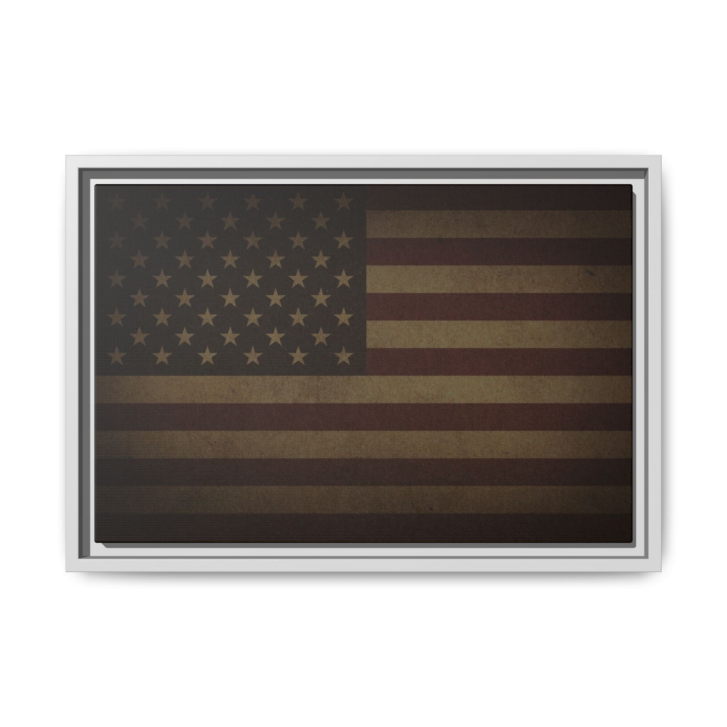 Dark Mood American Flag | Framed Wall Art on Canvas