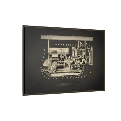Vintage D7 Crawler Cutaway | Framed Wall Art on Matte Canvas