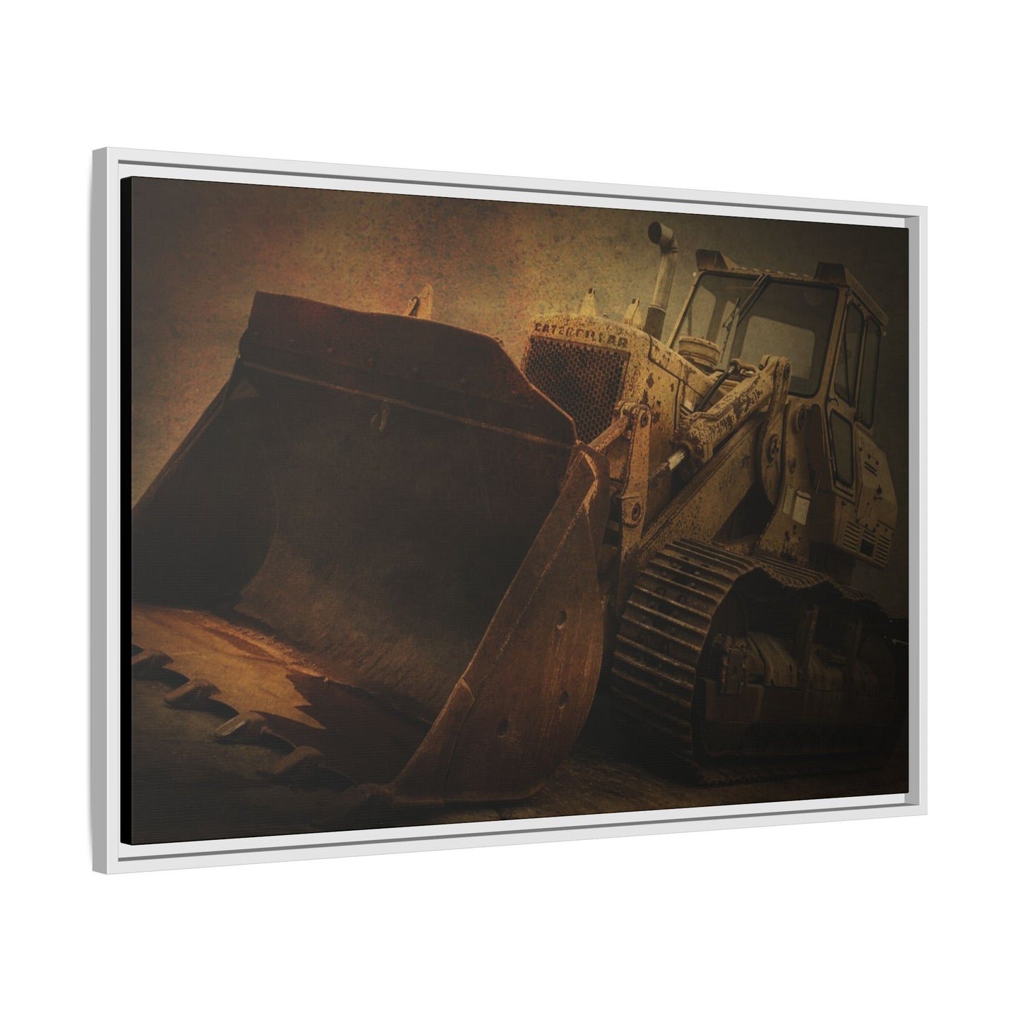 Classic 977K Dozer Action | Gold |  Framed Wall art on Stretched Canvas