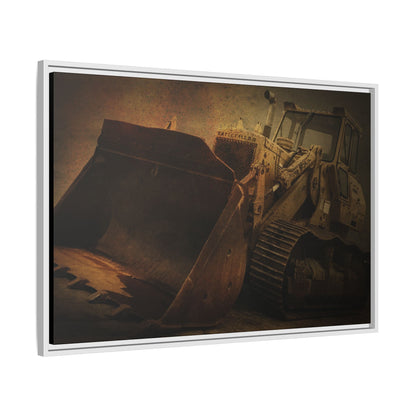 Classic 977K Dozer Action | Gold |  Framed Wall art on Stretched Canvas