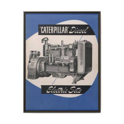 Diesel Electric Generator Vintage Dealership Sign on Framed  Matte Canvas