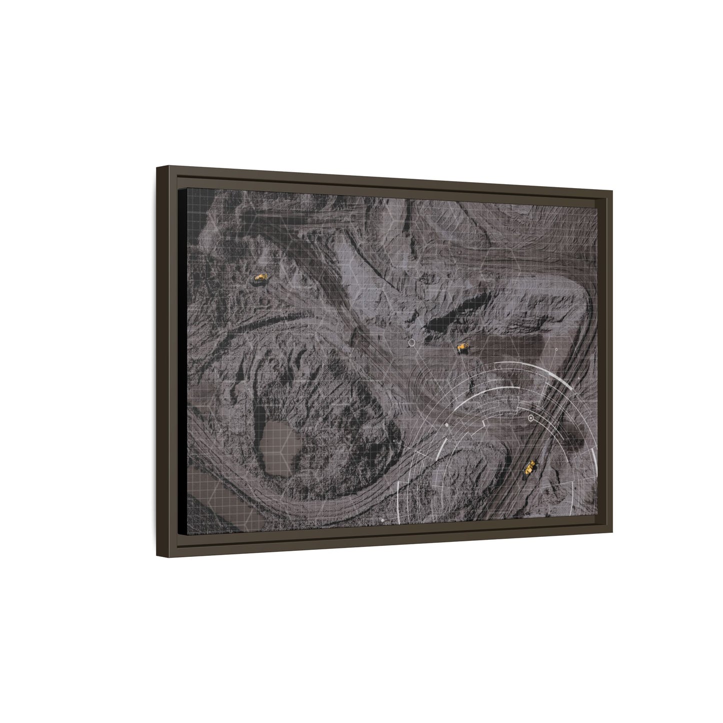 Drone Mining Construction Site - Photo Art Framed on Stretched Canvas