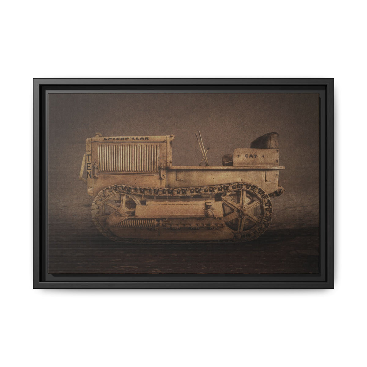 Vintage CAT 10 'TEN' Crawler | Framed Wall Art on Stretched Canvas