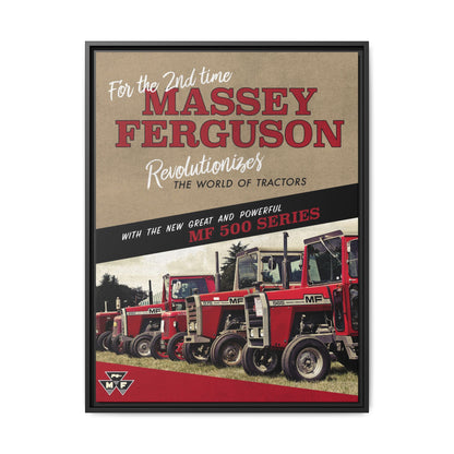 Massey Ferguson MF500 Revolution Vintage Advertisement  Framed Wall Art on Canvas | Vintage Farm Sign