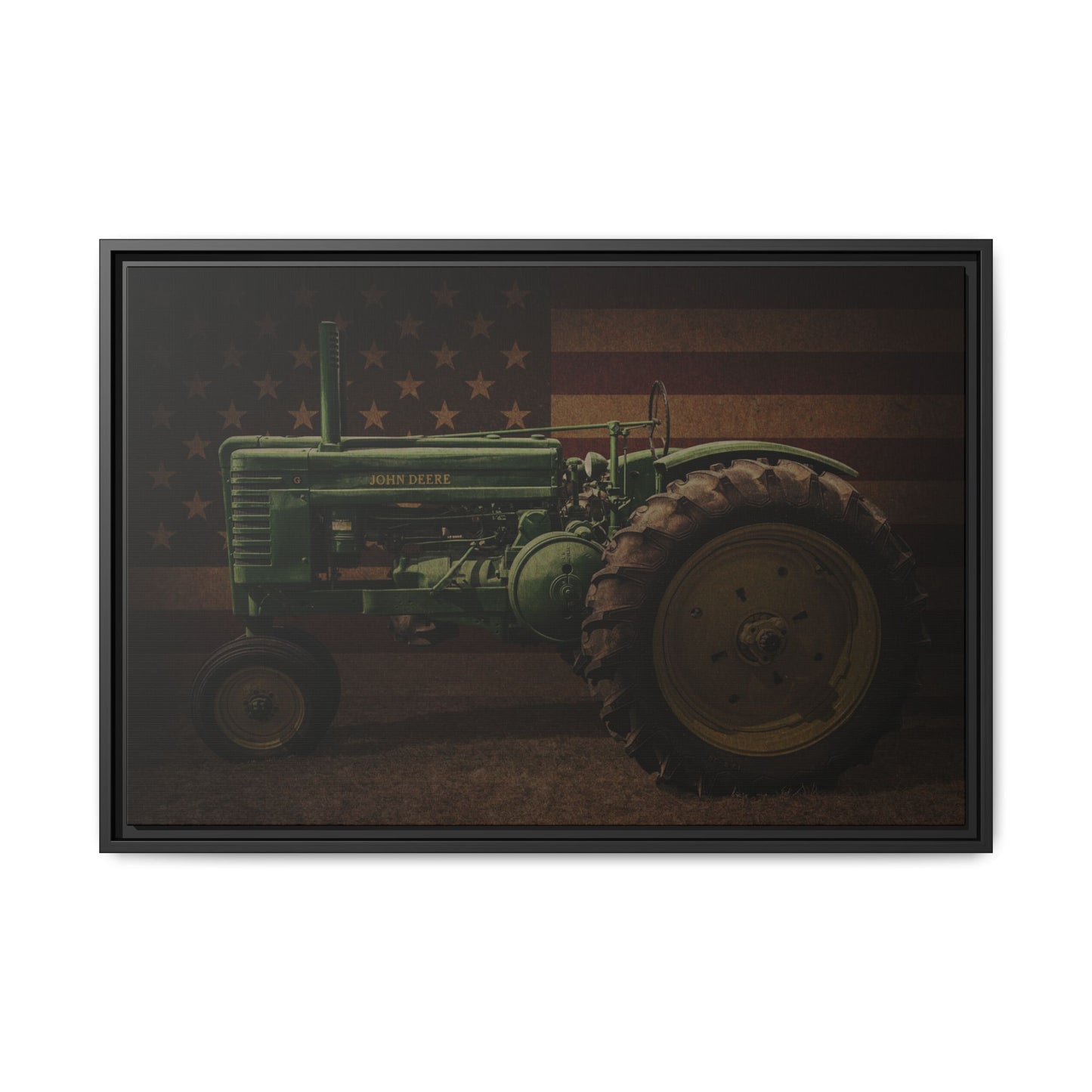 Patriotic John Deere Model G Tractor | Framed Wall Art on Stretched Canvas