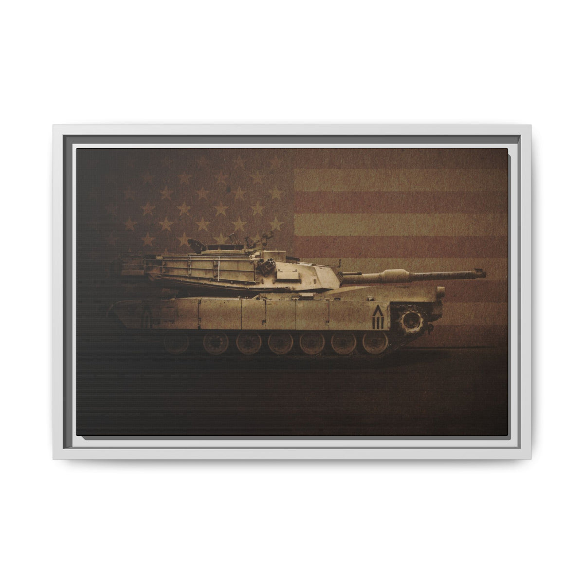 Patriotic Abrams M1 Tank | Framed Wall Art on Stretched Canvas