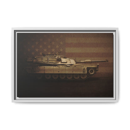 Patriotic Abrams M1 Tank | Framed Wall Art on Stretched Canvas