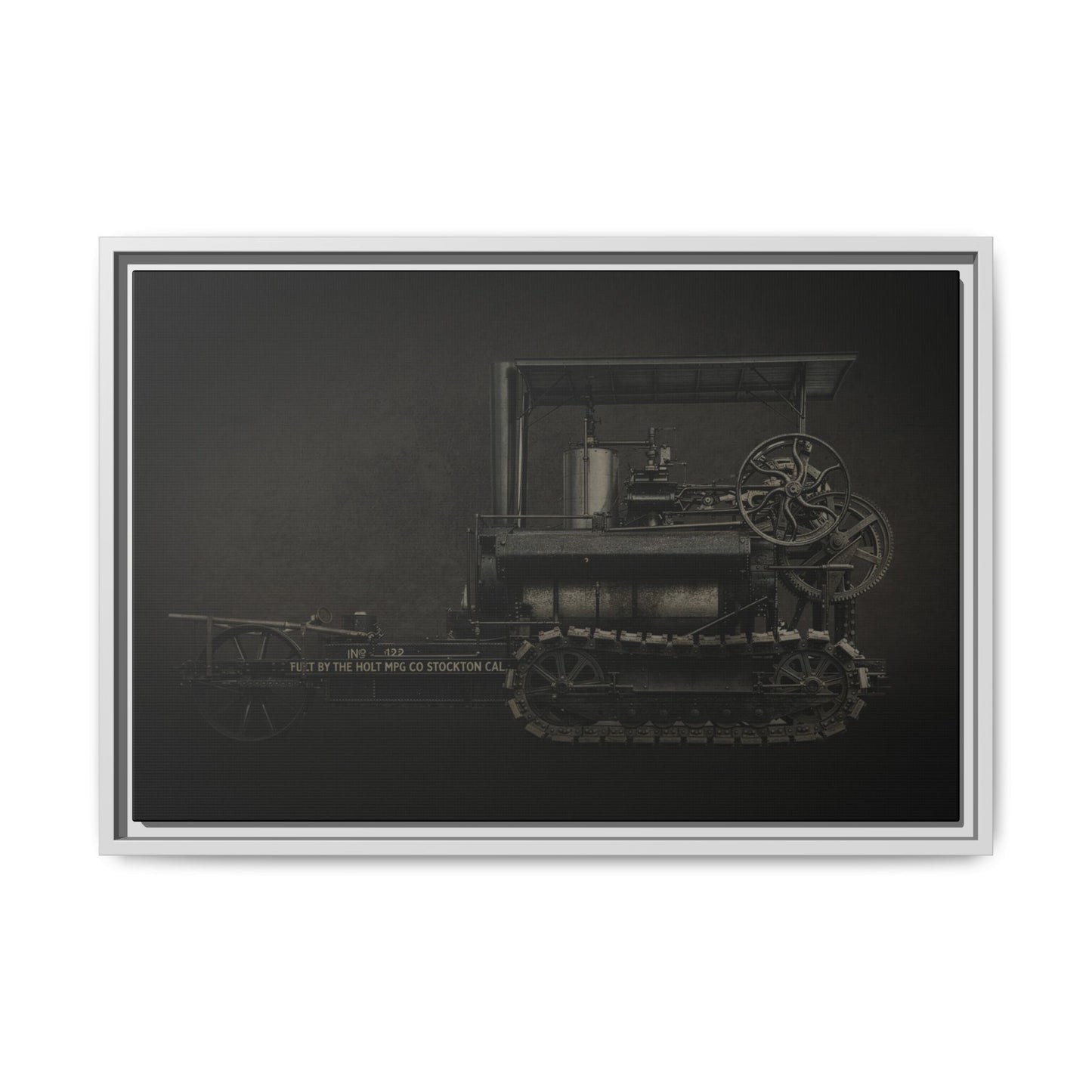 Vintage Holt Crawler Photo Wall Art on Canvas | Industrial Artwork