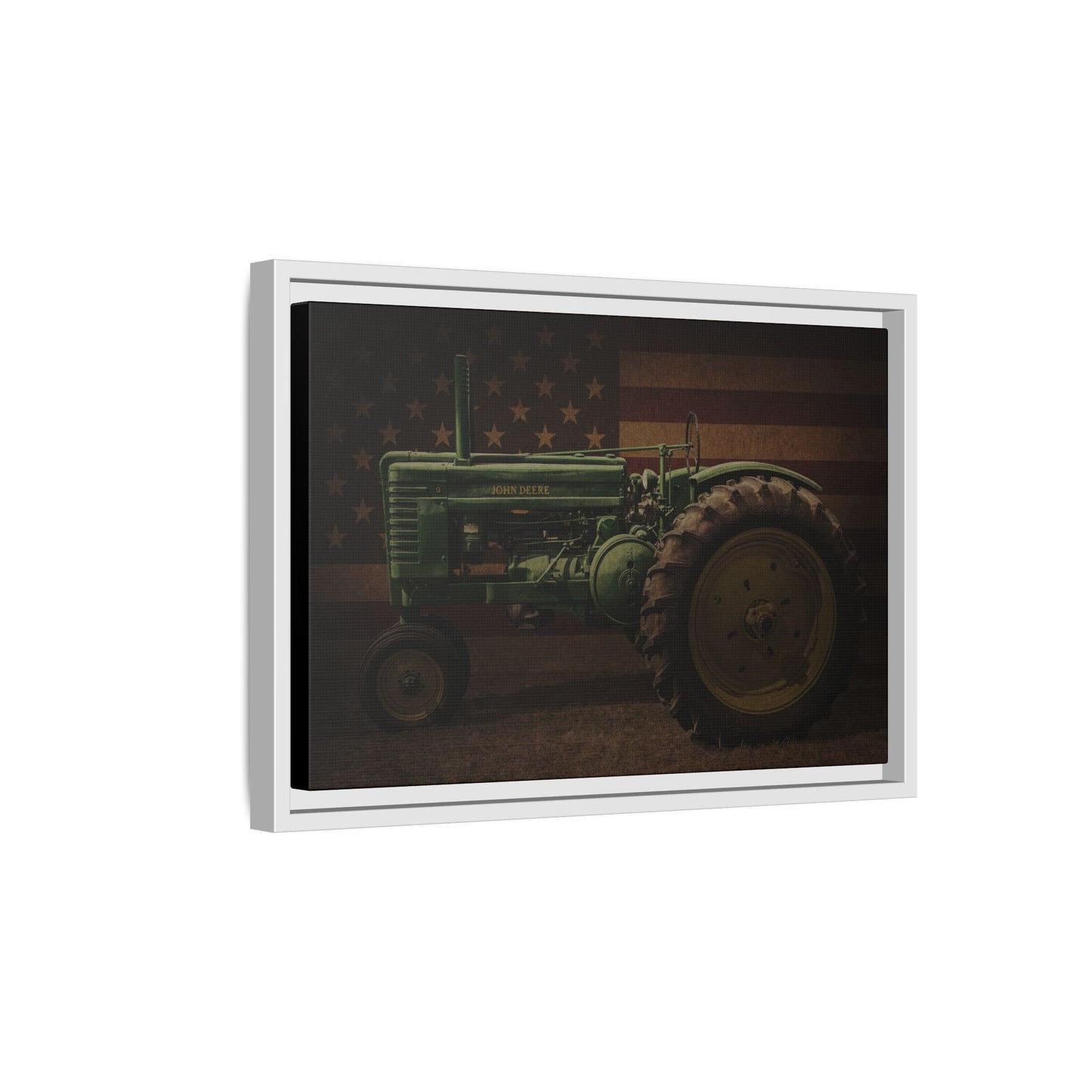 Patriotic John Deere Model G Tractor | Framed Wall Art on Stretched Canvas
