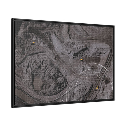 Drone Mining Construction Site - Photo Art Framed on Stretched Canvas