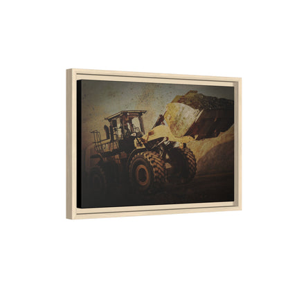 960K Dramatic Loader Action | Framed Wall Art on Stretched Canvas