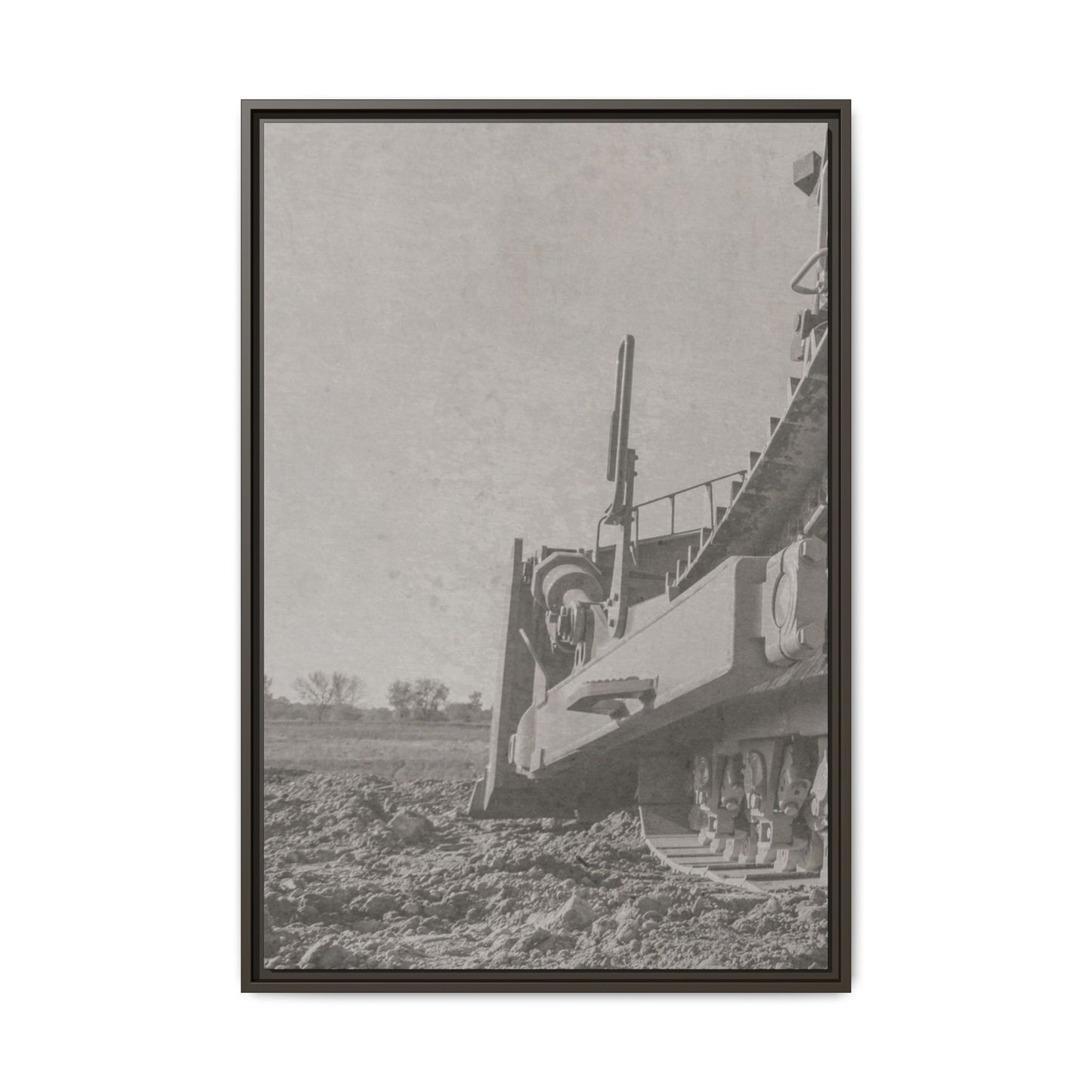 Epic D8 Dozer Triptych | Light Gray | Left Panel | Jondo | Matte Canvas Print (Framed)