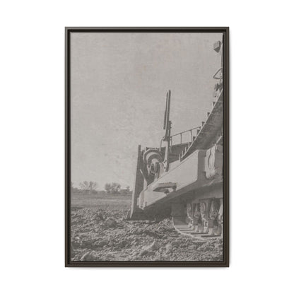 Epic D8 Dozer Triptych | Light Gray | Left Panel | Jondo | Matte Canvas Print (Framed)