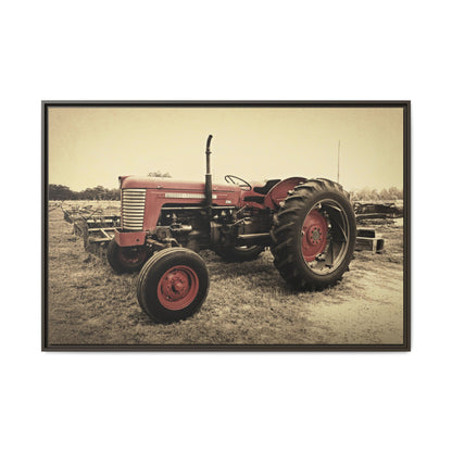 Vintage Massey MF 35 Workhorse in Field - Framed Wall Art Canvas