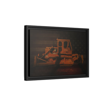 Patriotic D8H Classic Dozer | Framed Wall Art on Stretched Canvas