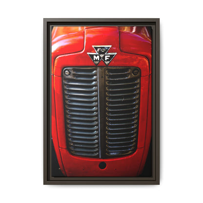 Vintage Massey Ferguson Tractor Grill Matte Canvas Framed | Farm Machinery Wall Art
