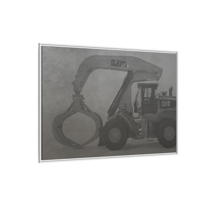 Wheel Loader with Grapple Side View | Framed Photo Wall Art on Canvas