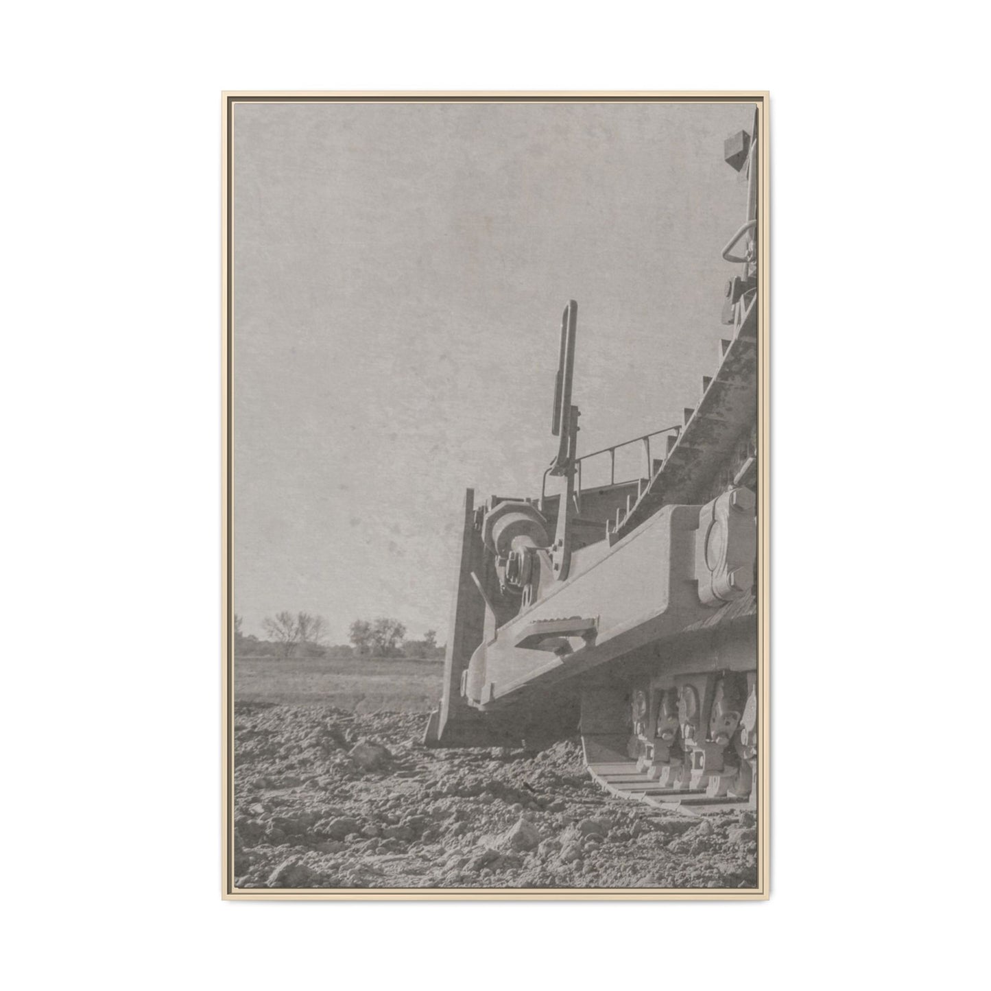 Epic D8 Dozer Triptych | Light Gray | Left Panel | Jondo | Matte Canvas Print (Framed)