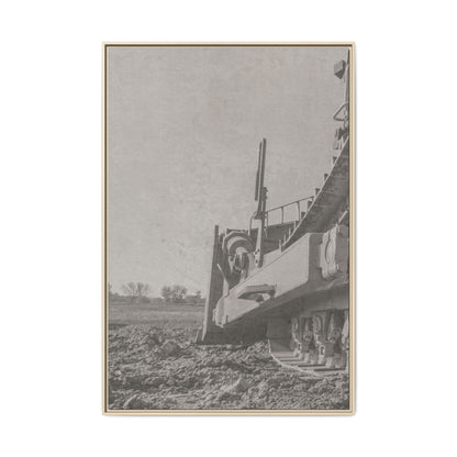 Epic D8 Dozer Triptych | Light Gray | Left Panel | Jondo | Matte Canvas Print (Framed)