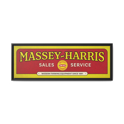 Vintage Massey Harris Dealership Sign | Framed Wall Art on Stretched Canvas