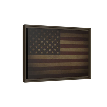 Dark Mood American Flag | Framed Wall Art on Canvas
