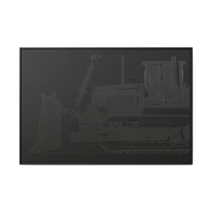 D2 Dozer Side View Technical Drawing | Framed Photo Wall Art on Canvas