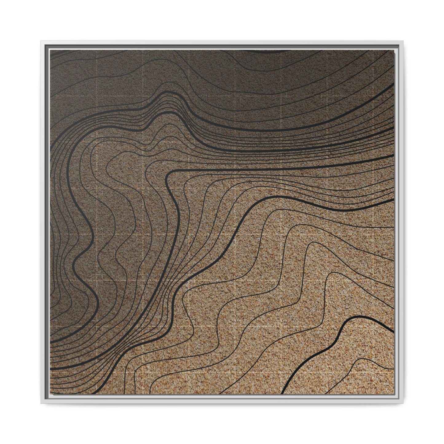 Topographic Lines Abstract Wall Art on Framed Canvas