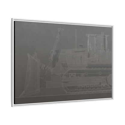 D2 Dozer Side View Technical Drawing | Framed Photo Wall Art on Canvas