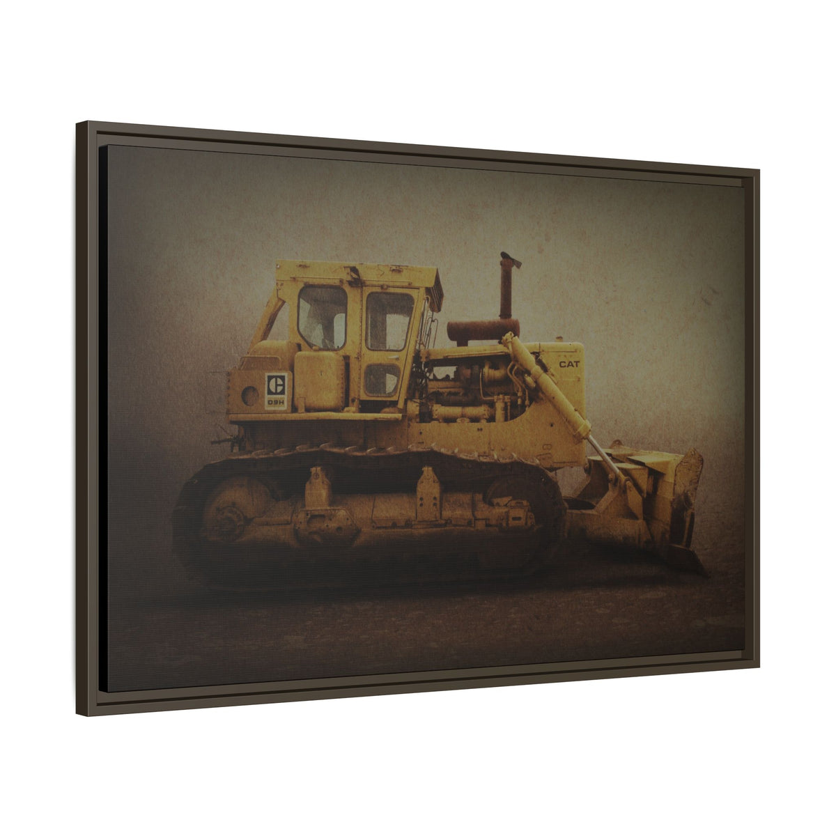 Classic D9H Dozer Photo Wall Art on Framed Canvas | Industrial Artwork