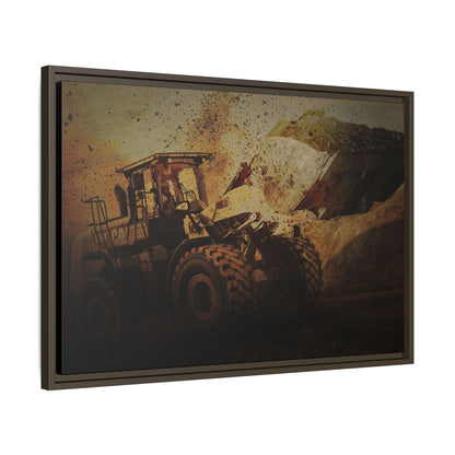 960K Dramatic Loader Action | Framed Wall Art on Stretched Canvas