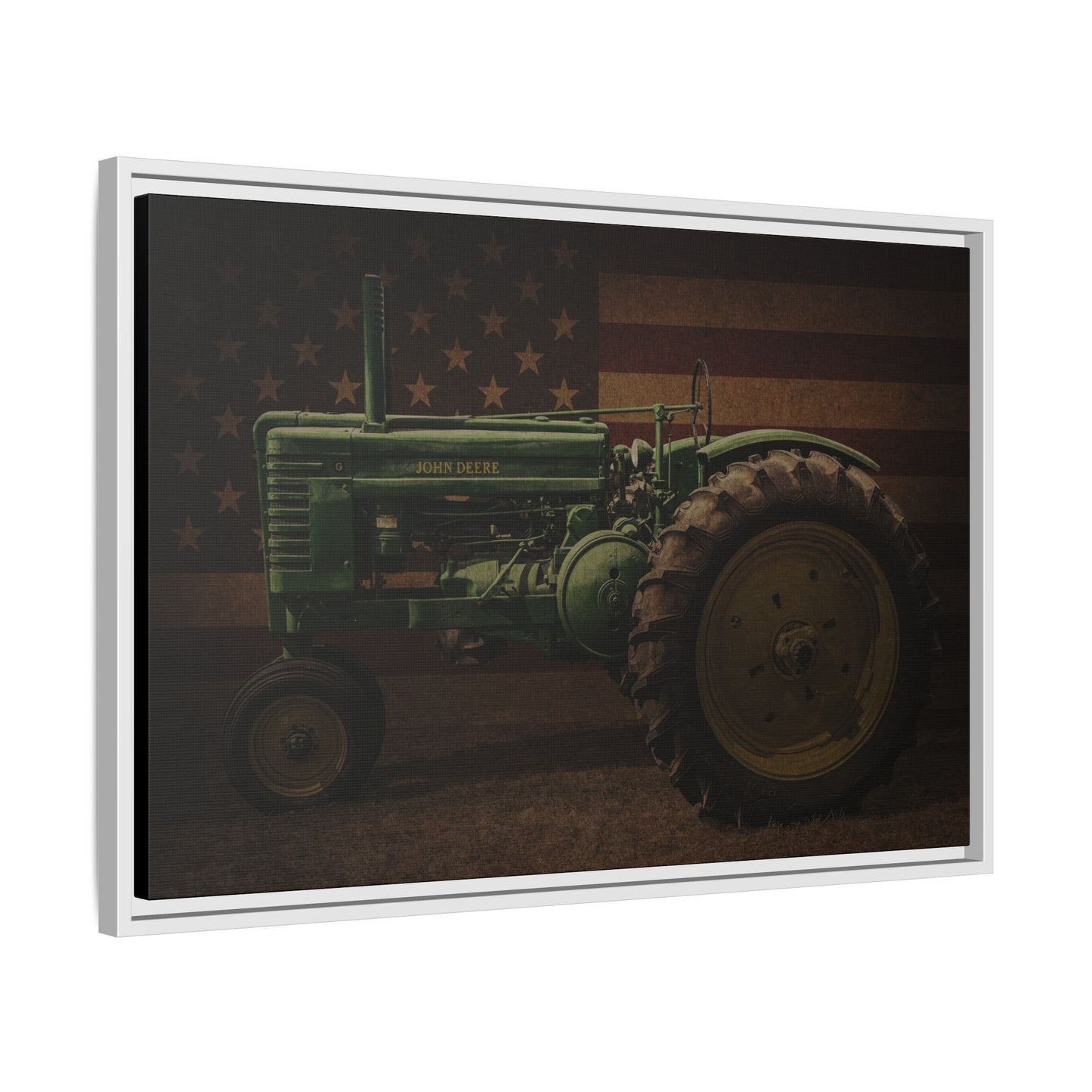 Patriotic John Deere Model G Tractor | Framed Wall Art on Stretched Canvas