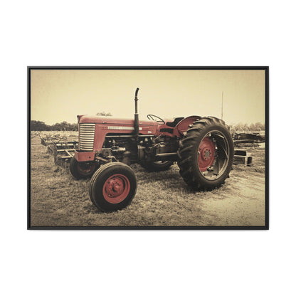 Vintage Massey MF 35 Workhorse in Field - Framed Wall Art Canvas