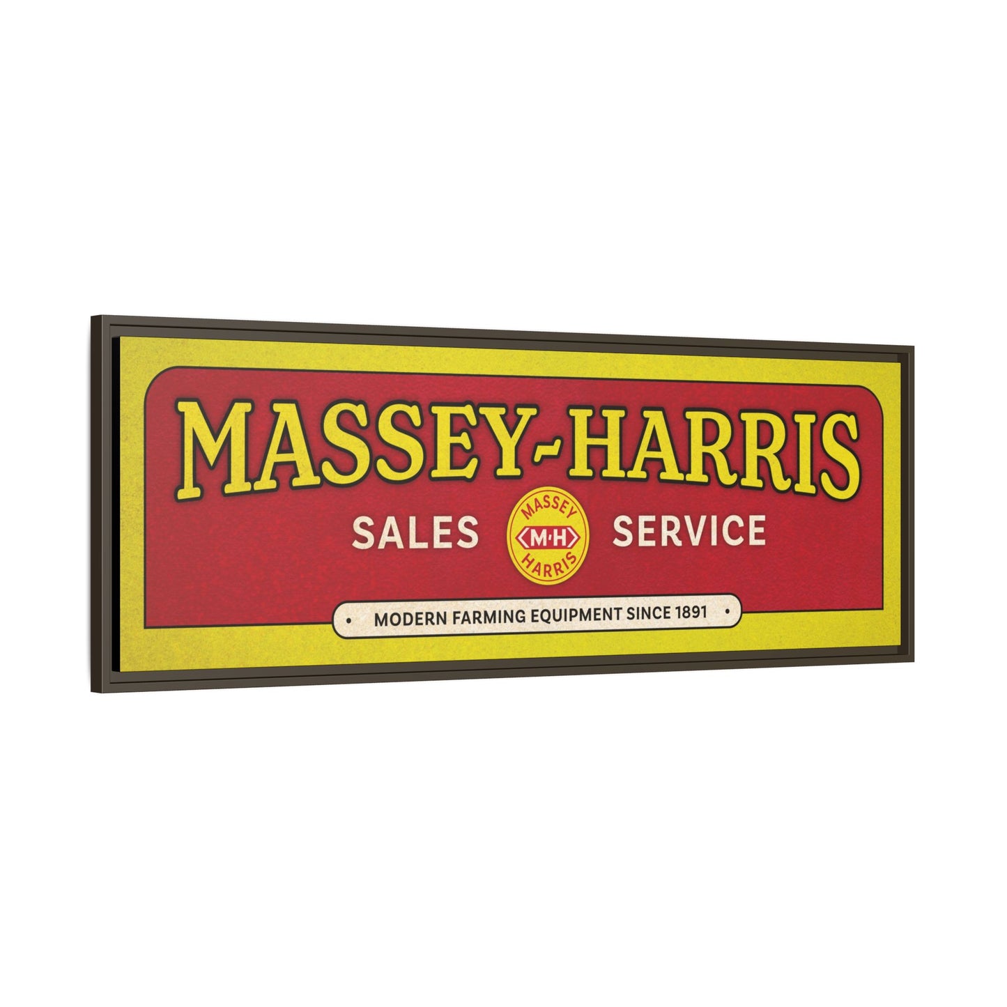 Vintage Massey Harris Dealership Sign | Framed Wall Art on Stretched Canvas