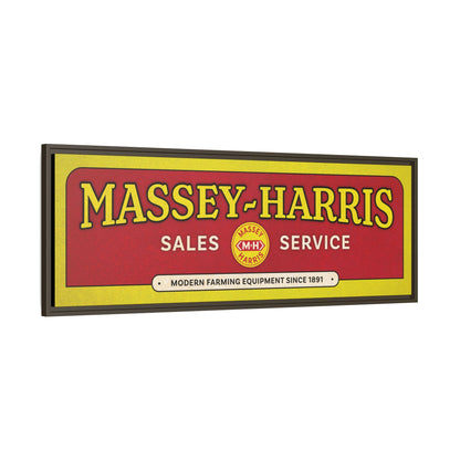 Vintage Massey Harris Dealership Sign | Framed Wall Art on Stretched Canvas