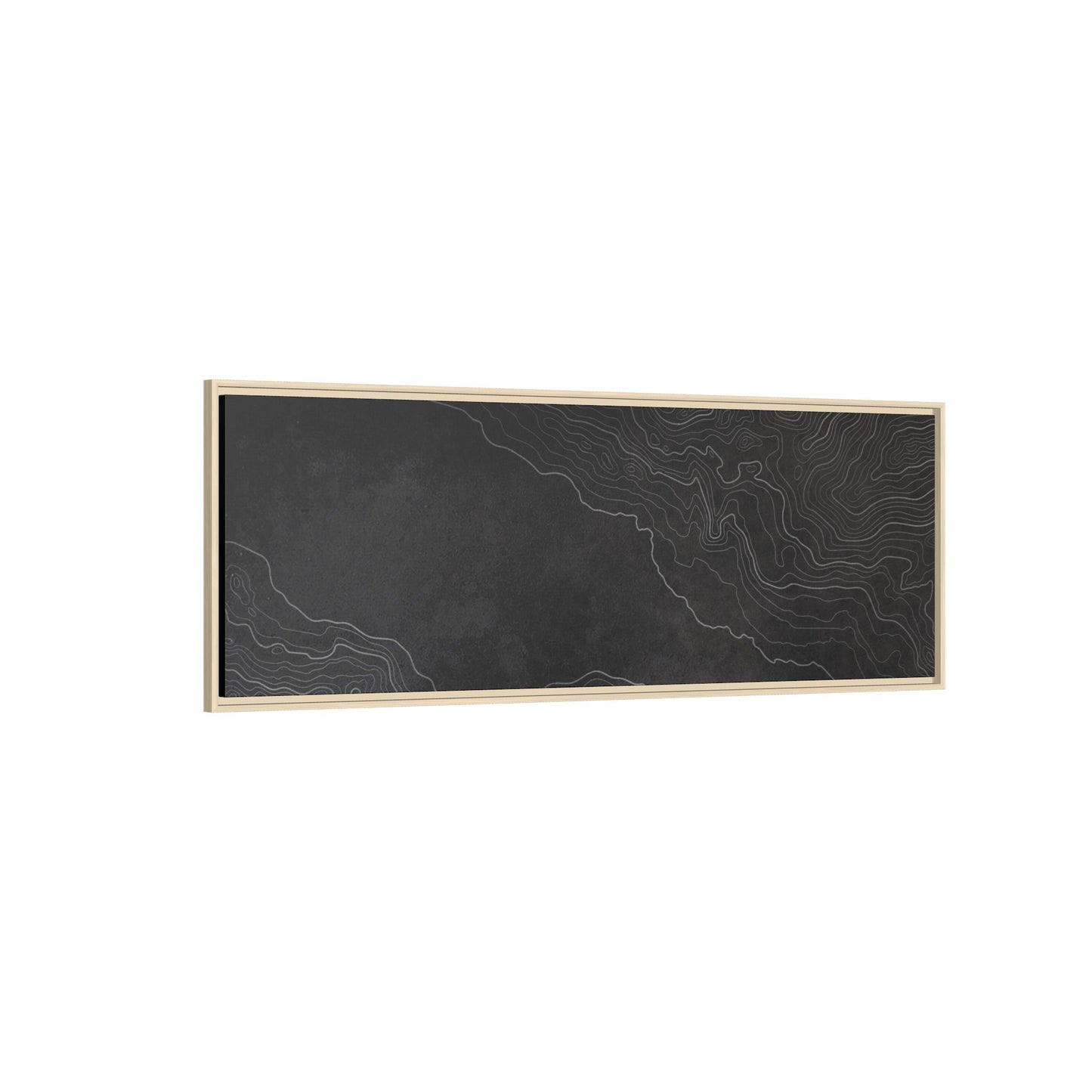 Minimalist Topographic Graphic Art - Framed Canvas