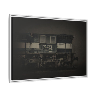 Vintage Diesel Locomotive Engine Matte Canvas Framed