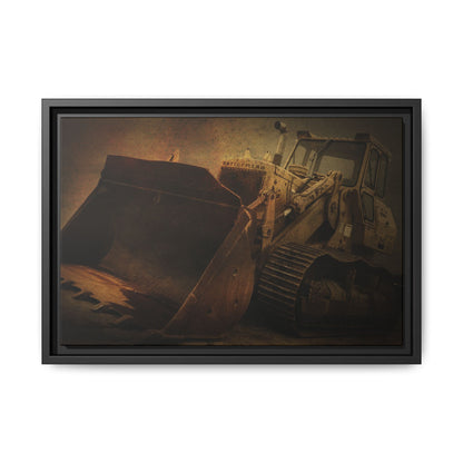 Classic 977K Dozer Action | Gold |  Framed Wall art on Stretched Canvas